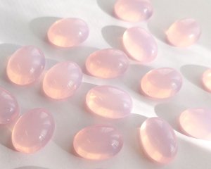 画像2: ヴィンテージ/ドイツ/アクリルストーン/ピンクオパール/18×13mm（1個）