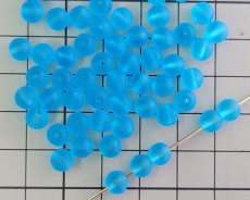 画像2: チェコガラスビーズ/ラウンド/6mm/フロストアクアマリン（10個） (2)