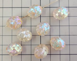 画像2: ヴィンテージ/ドイツ/プラスチック/ロックオーバル/オーロラ(1個)