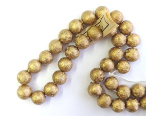 画像1: ヴィンテージ/ドイツ/ルーサイト/ゴールドチェックボール/8mm(1個)