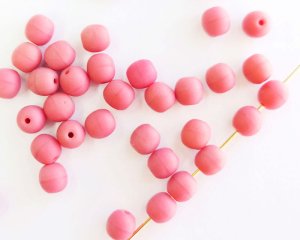 画像1: チェコガラスビーズ/ラウンド/6mm/マットオペークピンク（10個）