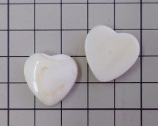 画像2: デッドストック/日本/プラスチック/クリームマーブルハート/約19mm(1個) (2)