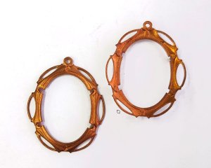 画像1: ヴィンテージ/セッティング/ブラス/30×22mm用(1個)