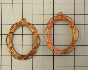 画像2: ヴィンテージ/セッティング/ブラス/30×22mm用(1個)