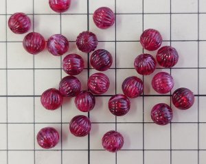 画像2: ヴィンテージ/ドイツ/リブラウンド/プラスチック/クランベリー/約8mm(1個)