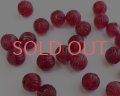 ヴィンテージ/ドイツ/リブラウンド/プラスチック/クランベリー/約8mm(1個)