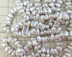 画像2: ヴィンテージ/日本/プラスチックパール/ライトグレードロップ/約8×5mm(10個) (2)