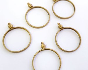 画像1: ヴィンテージ/ブラス/コインホルダー/内径30mm(1個)