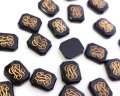 ヴィンテージ/ドイツ/ガラス/モノグラム/約12×10mm(1個)