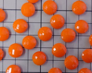 画像2: ヴィンテージ/ドイツ/ガラス/ダブルカット/オレンジ/47ss(1個)