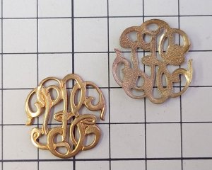 画像2: ヴィンテージ/ブラススタンピング/モノグラム(1個)