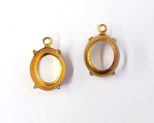 画像1: 12×10mm用/ブラスセッティング/オープンバック(1個)
