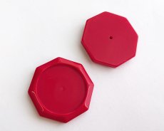 画像1: ヴィンテージ/日本/プラスチック/ヘキサゴンフレーム/レッド（1個） (1)