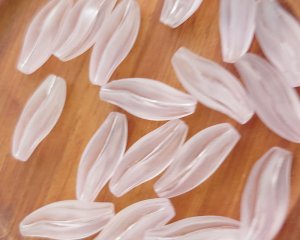 画像1: ヴィンテージ/ドイツ/プラスチック/なみなみチューブ/フロストライトピンク(2個)