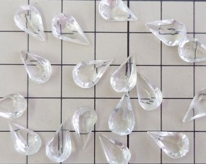 画像2: ヴィンテージ/チェコ/ガラス/クリア/ドロップ/13×8mm(1個)