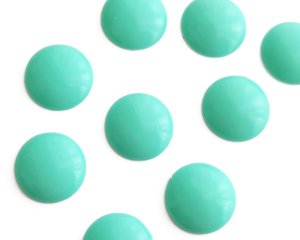 画像1: ヴィンテージ/日本/プラスチックカボション/ミント/約18mm(1個)