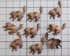 画像5: ヴィンテージ/ブラススタンピング/猫？(1個)