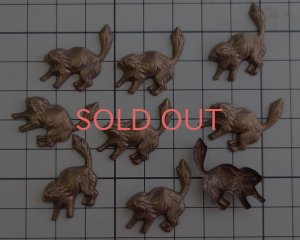 画像5: ヴィンテージ/ブラススタンピング/猫？(1個)