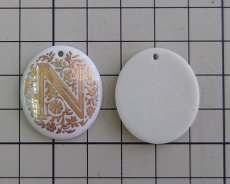 画像2: ヴィンテージ/USA/ポーセリン/イニシャルN(1個) (2)