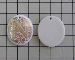 画像2: ヴィンテージ/USA/ポーセリン/イニシャルN(1個)