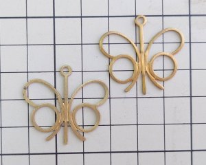 画像2: ヴィンテージ/ブラス/ちょうちょ(1個)