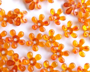 画像1: ヴィンテージ/ドイツ/プラスティック/フラワー300/ブラウンマーブル（2個）