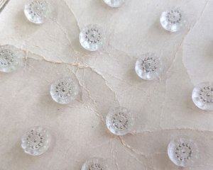 画像3: ヴィンテージ/チェコ/ガラスモールドボタン/シルバードット（1個）