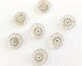 ヴィンテージ/チェコ/ガラスモールドボタン/シルバードット（1個）