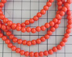 画像2: ヴィンテージ/ドイツ/プラスチック/コーラルオレンジ/約6mm（10個） (2)