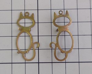 画像2: ヴィンテージ/カボション用セッティング？/ねこ(1個)