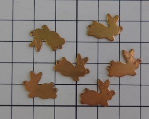 画像2: ヴィンテージ/ブラスコネクター/うさぎ(1個)