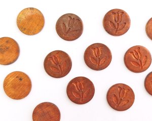 画像1: ヴィンテージ/ブラススタンピング/チューリップ(1個)