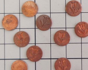 画像2: ヴィンテージ/ブラススタンピング/チューリップ(1個)