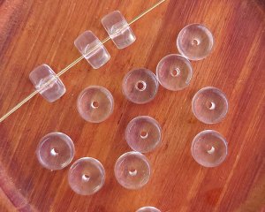 画像1: ヴィンテージ/日本/プラスチック/クリアロンデル/8mm（約10個）