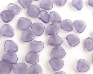 画像1: チェコガラスビーズ/ローズペタル/ライトタンザナイト/8mm(10個)