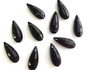 画像1: ヴィンテージ/ドイツ/プラスチック/ブラックカットドロップ/約22mm（1個）