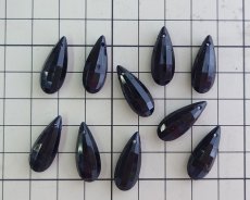 画像2: ヴィンテージ/ドイツ/プラスチック/ブラックカットドロップ/約22mm（1個） (2)