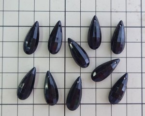 画像2: ヴィンテージ/ドイツ/プラスチック/ブラックカットドロップ/約22mm（1個）