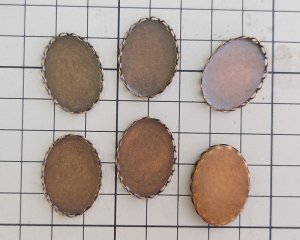 画像2: ブラス皿レース/25×18mm用/オーバル(1個)