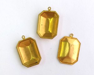 画像1: ヴィンテージ/18×13mmオクタゴン用/ブラスセッティング/グルータイプ(1個)