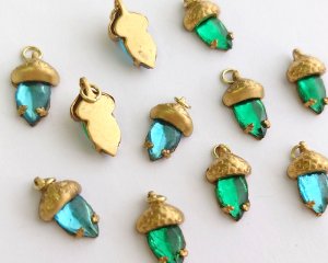 画像1: セット済/ヴィンテージガラス/mini acorn(1個)