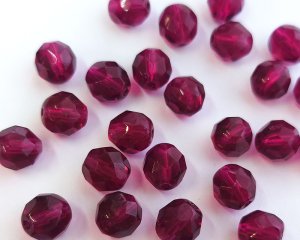 画像2: チェコガラスビーズ/ファイアポリッシュ/8mm/フーシャ(6個）