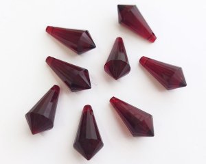 画像2: ヴィンテージ/ドイツ/プラスチック/ダークレッドドロップ(1個)