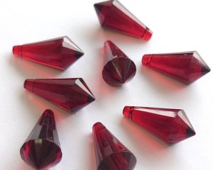 画像1: ヴィンテージ/ドイツ/プラスチック/ダークレッドドロップ(1個)