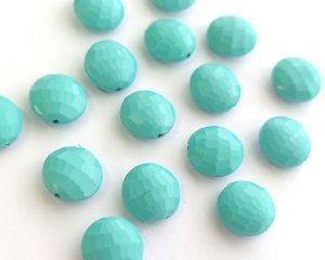 画像1: ヴィンテージ/ドイツ/プラスチック/ターコイズカットコイン(1個)