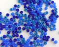 デッドストック/チェコ/シードビーズミックス/ブルー系/丸大サイズ（8/0）(5g)