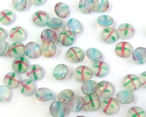 画像2: ヴィンテージ/チェコ/ガラス/クロスオパール/35ss(1個）