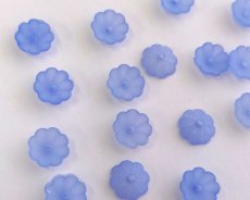 画像2: ヴィンテージ/ドイツ/プラスチック/ミニフラワー/フロストブルー（4個） (2)