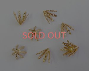 画像2: ブラス/ビーズキャップE/10×13mm/ゴールド(2個)