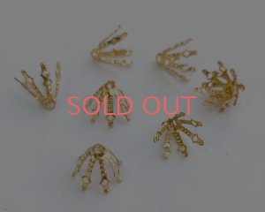 画像1: ブラス/ビーズキャップE/10×13mm/ゴールド(2個)